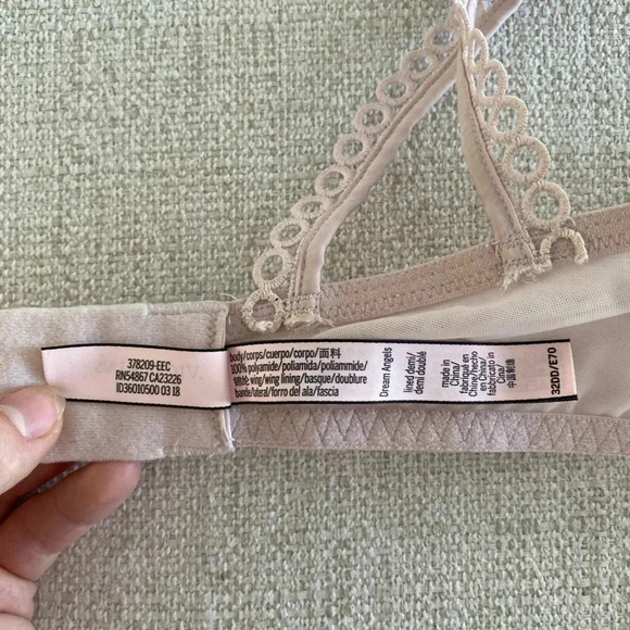 Victoria Secret Dream Angels Lace Demi Bra Shimmering Pink 32DD - Picture 3 of 8